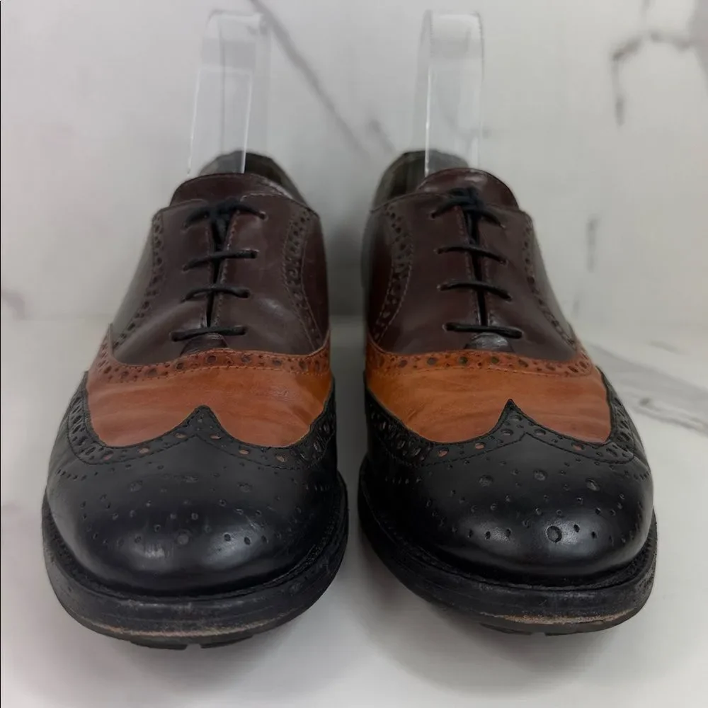 Botticelli Men’s Wingtip Oxfords Tri Tone Leather Brogues IT 39 US 6.5